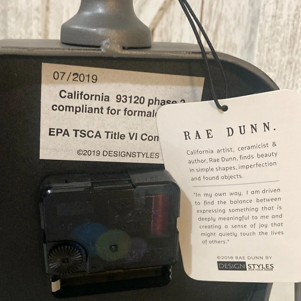 Rae Dunn Metal Tabletop Clock